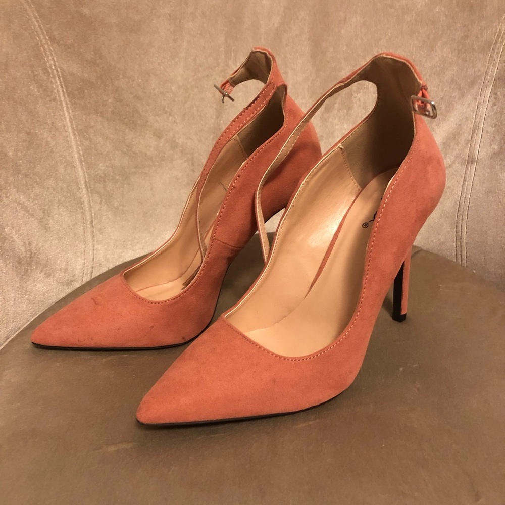 Faux Suede Pink Heels